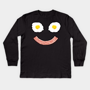 Eggs and Bacon Face Kids Long Sleeve T-Shirt